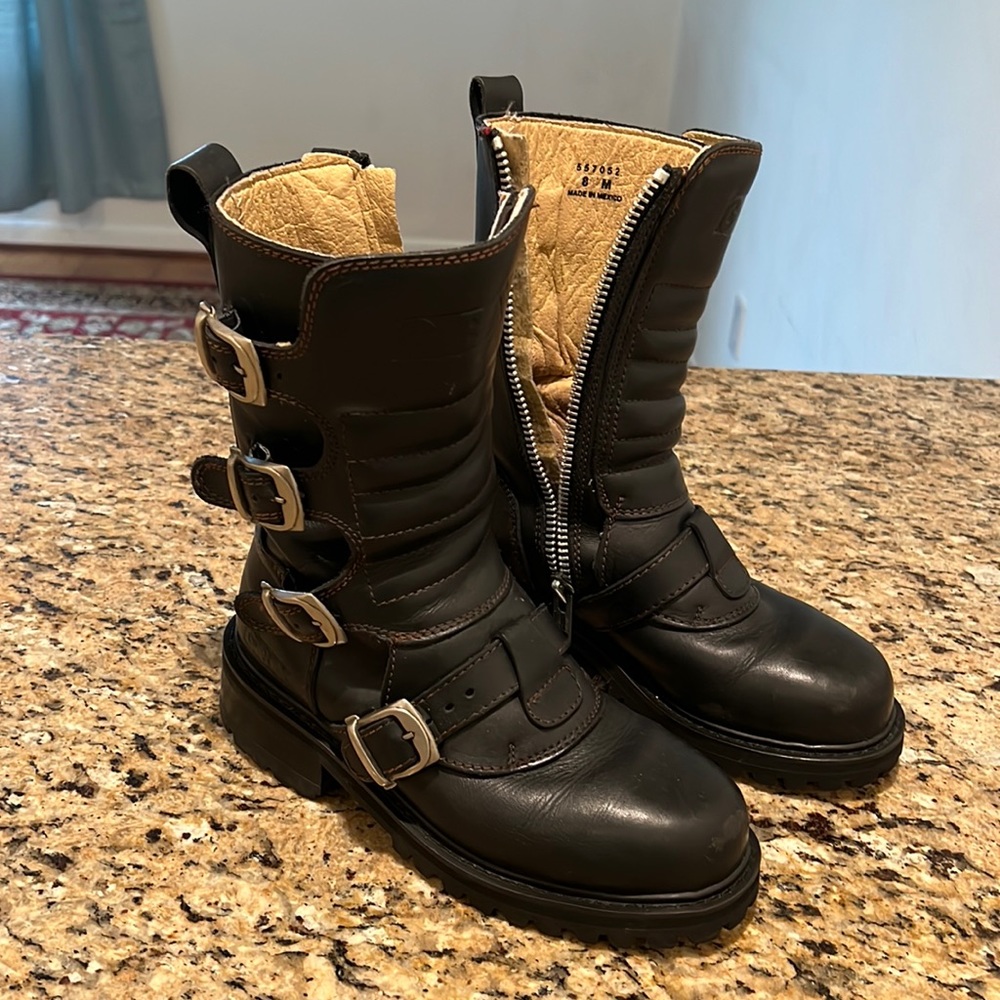 GBX size 8 black moto boots